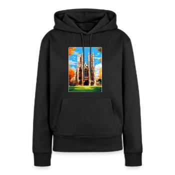 Westminster Abbey London England Großbritannien Reiseplakat - Frauen Premium Bio Hoodie - Schwarz - Vorne - Julia (174cm)