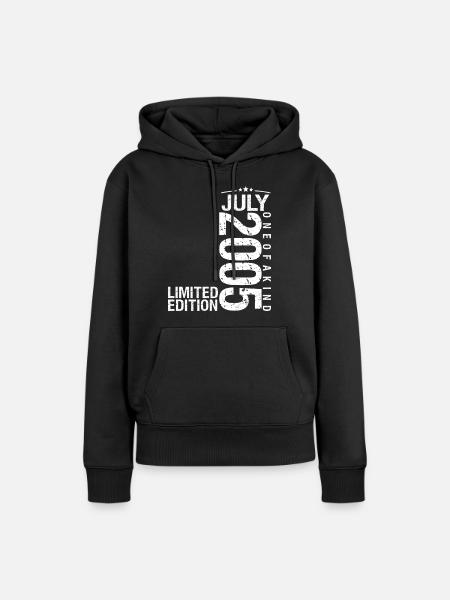 Juli 2005 Juli Jubiläum Juli 2005 - Frauen Premium Bio Hoodie - Schwarz