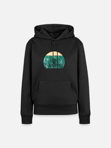 Disc Golf Korb Retro - Frauen Premium Bio Hoodie - Schwarz
