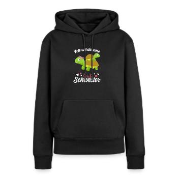 Großer Schwester Schildkröte 2021 - Frauen Premium Bio Hoodie - Schwarz - Vorne - Julia (174cm)