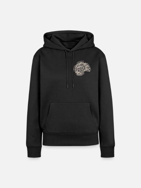 Ammonitenspirale Linienkunst - Frauen Premium Bio Hoodie - Schwarz