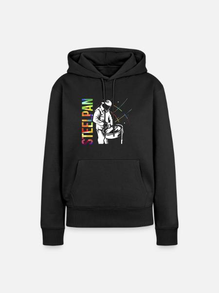 Rhythmischer Steelpan Virtuose - Frauen Premium Bio Hoodie - Schwarz