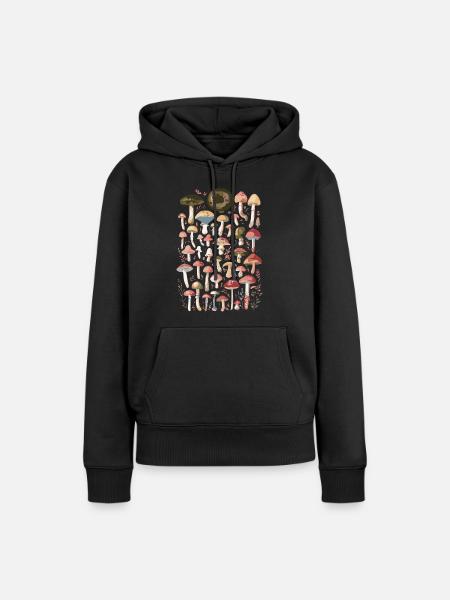 Pilze Waldpilze Pilzsammler - Frauen Premium Bio Hoodie - Schwarz