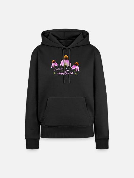 Coneflower Sonnenhut - Frauen Premium Bio Hoodie - Schwarz