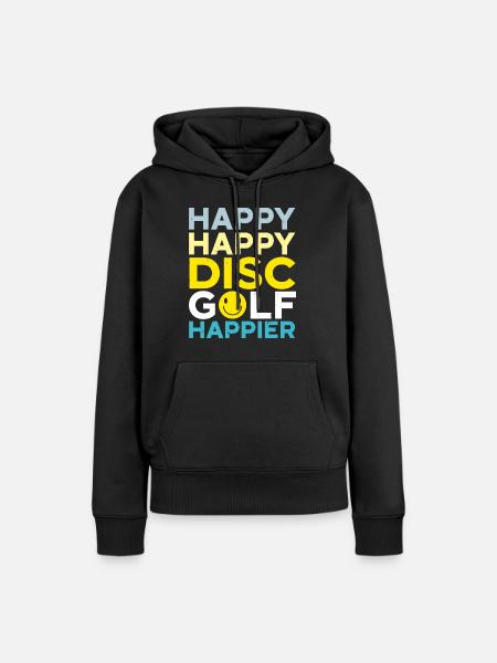 Happy Happy Disc Golf Happier Freizeit-Werfer - Frauen Premium Bio Hoodie - Schwarz