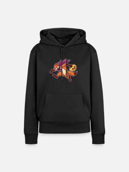 Spukhafter Fuchs im Herbstwald - Frauen Premium Bio Hoodie - Schwarz