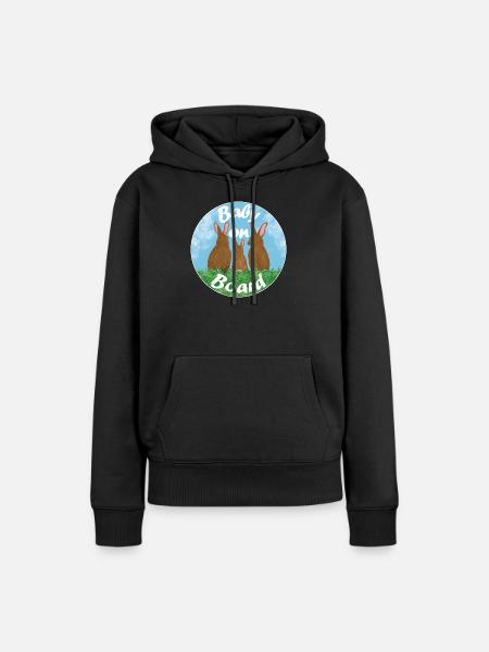 Baby on board - Hasenfamilie - Frauen Premium Bio Hoodie - Schwarz