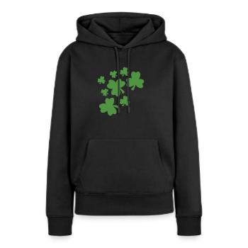 Kleeblatt - Frauen Premium Bio Hoodie - Schwarz - Vorne - Julia (174cm)