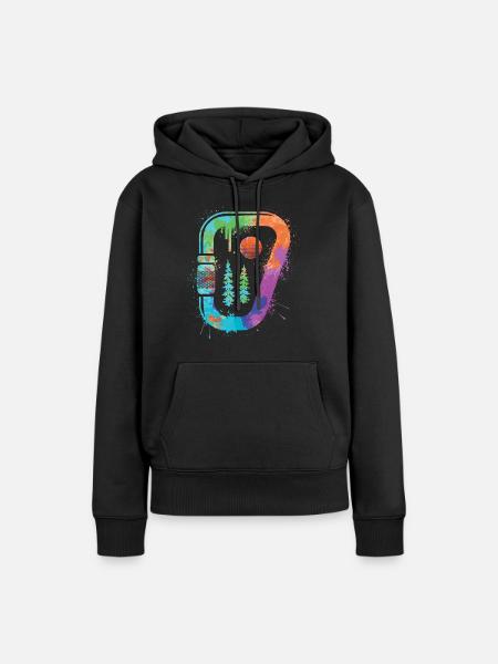 Bouldern Freiklettern Berge Klettern Kinder - Frauen Premium Bio Hoodie - Schwarz