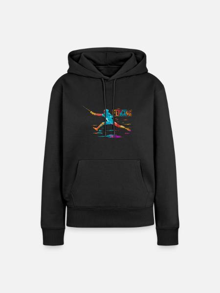 Blitzschneller Fechter Florettduell - Frauen Premium Bio Hoodie - Schwarz