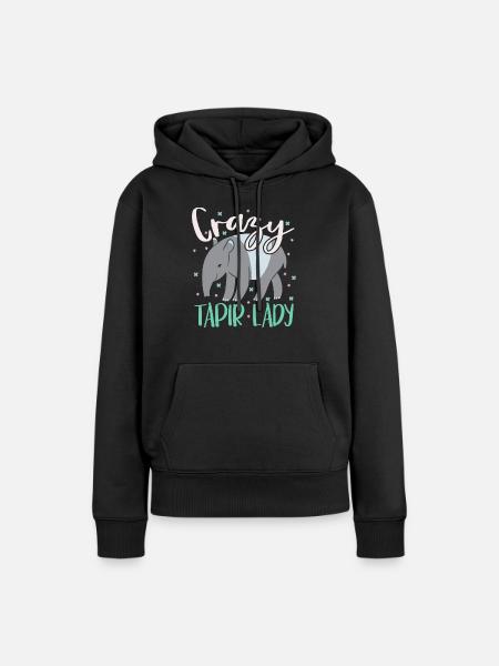 Verrückte Tapir-Dame Tierpfleger Tapirrific - Frauen Premium Bio Hoodie - Schwarz