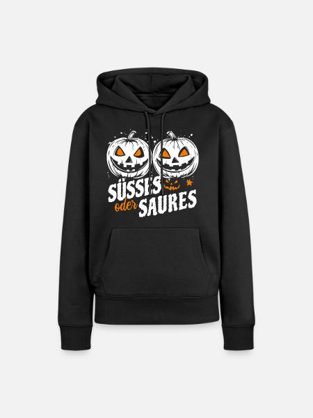 Halloween Zwillinge - Süßes oder Saures - Frauen Premium Bio Hoodie - Schwarz