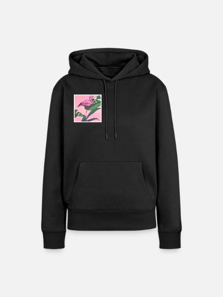 Flamingo#2 - Frauen Premium Bio Hoodie - Schwarz