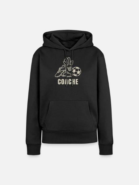 Vater Footballtrainer - Frauen Premium Bio Hoodie - Schwarz