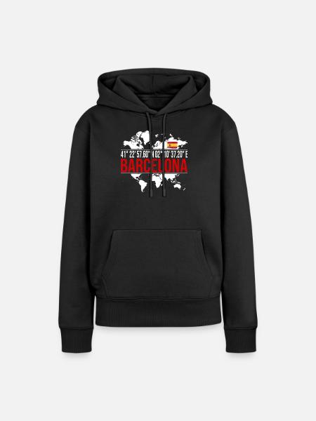 Barcelona - Frauen Premium Bio Hoodie - Schwarz