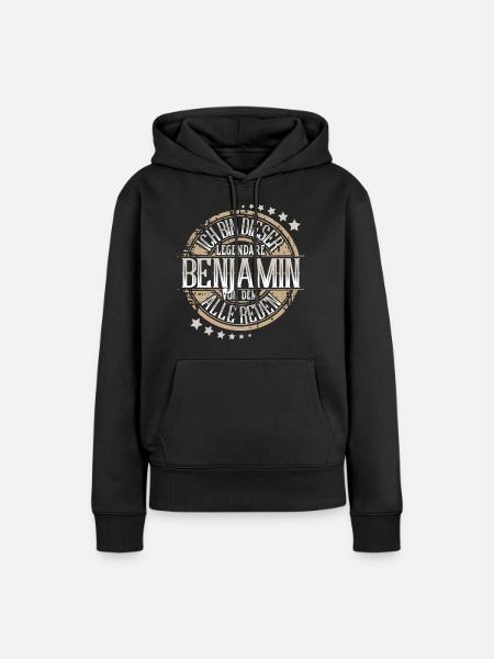 Benjamin - Frauen Premium Bio Hoodie - Schwarz