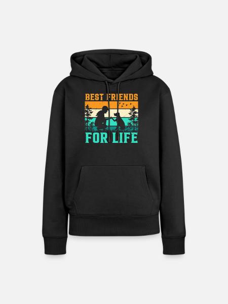 Beste Freunde Fürs Leben Hund - Frauen Premium Bio Hoodie - Schwarz