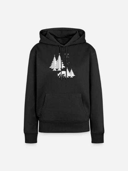 Winterwald - Frauen Premium Bio Hoodie - Schwarz