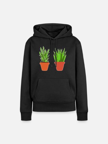 Topfpflanzen - Frauen Premium Bio Hoodie - Schwarz
