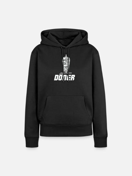 Döner Spieß Emblem - Frauen Premium Bio Hoodie - Schwarz