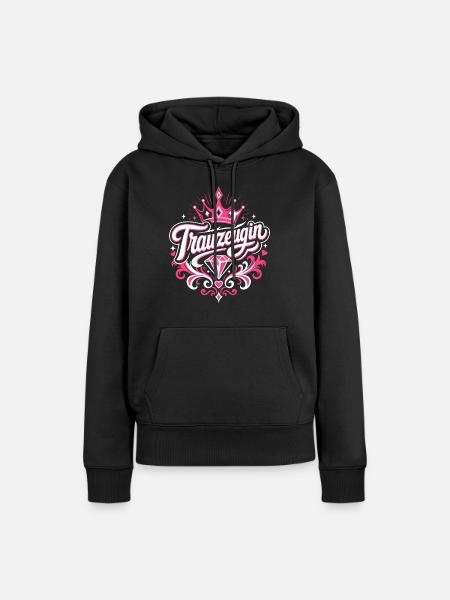 Trauzeugin Krone Hochzeit Braut - Frauen Premium Bio Hoodie - Schwarz