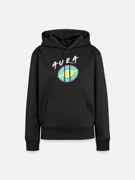 Aura - Regenbogen Aura  - Frauen Premium Bio Hoodie - Schwarz