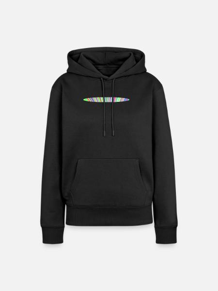 Regenbogen-Oval-Design - Frauen Premium Bio Hoodie - Schwarz