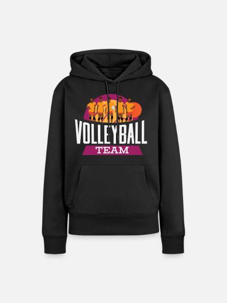 Volleyball Team – Mannschaft Retro Sonne - Frauen Premium Bio Hoodie - Schwarz