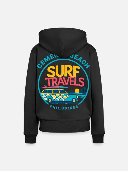 Retro Surf Van Philippines - Frauen Premium Bio Hoodie - Schwarz