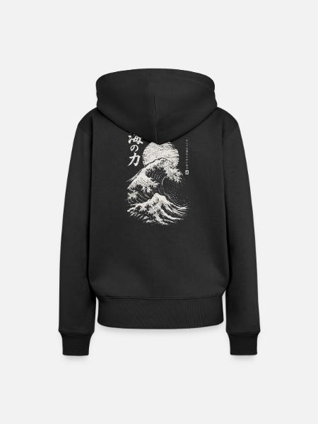 Japanese Great Wave – Japanese Art - Frauen Premium Bio Hoodie - Schwarz
