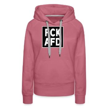 FCK AFD - Frauen Premium Bio Hoodie - Malve - Vorne - Isabella (175cm)