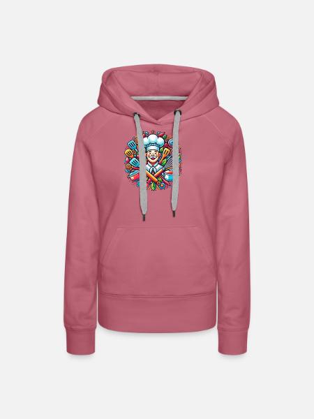 Chefkoch Logo - Frauen Premium Bio Hoodie - Malve