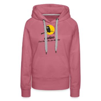 Eulen - das Hu is Hu des Waldes versus Who is Who - Frauen Premium Bio Hoodie - Malve - Vorne - Isabella (175cm)