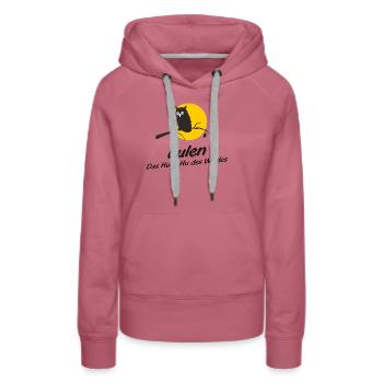 Eulen - das Hu is Hu des Waldes versus Who is Who - Frauen Premium Bio Hoodie - Malve - Vorne - Isabella (175cm)