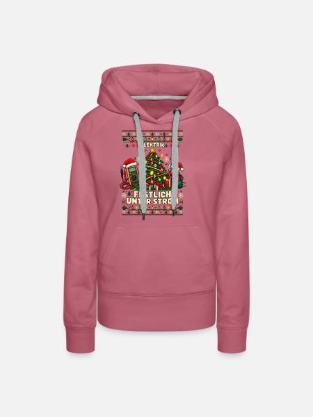 Elektrik - Festlich unter Strom - Frauen Premium Bio Hoodie - Malve