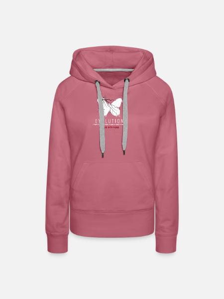 Gothic Schmetterling Wounds Into Wings - Frauen Premium Bio Hoodie - Malve