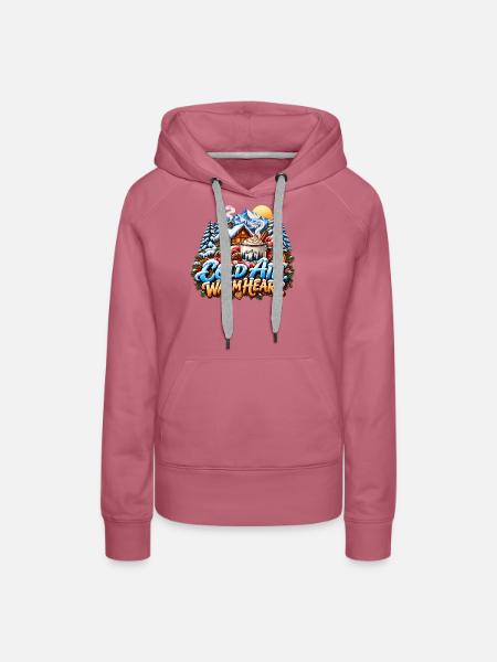 Goldene Winterlandschaft mit Kakao - Frauen Premium Bio Hoodie - Malve
