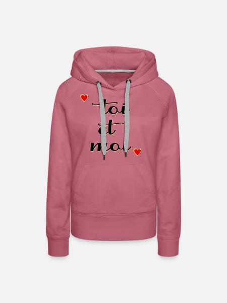 Du und ich, Liebe - Frauen Premium Bio Hoodie - Malve