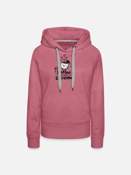 Lustiger Kaffeebecher Cartoon - Frauen Premium Bio Hoodie - Malve