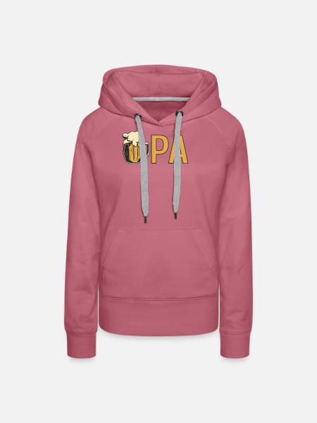 Opa mit Bierkrug – Orange - Frauen Premium Bio Hoodie - Malve