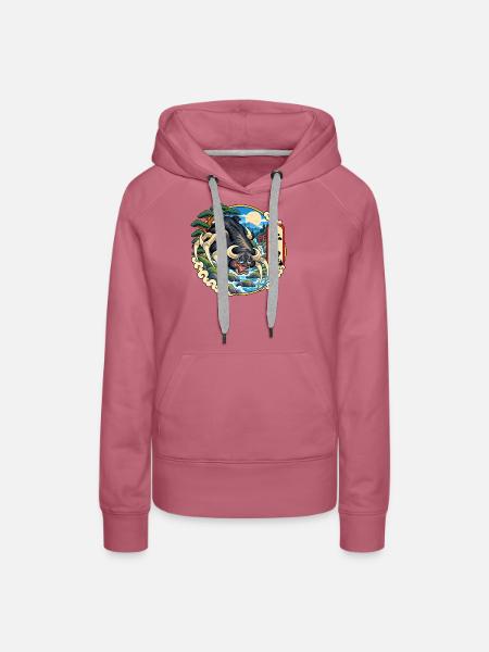 Ushi-Oni als japanischer Rinderdämon - Frauen Premium Bio Hoodie - Malve