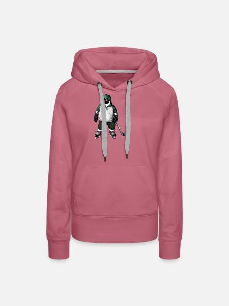 Hockey Pinguin - Frauen Premium Bio Hoodie - Malve
