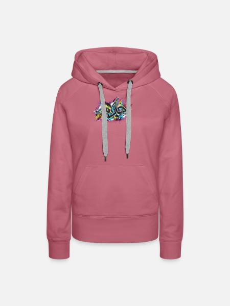 Neon-Graffiti-Explosion - Frauen Premium Bio Hoodie - Malve