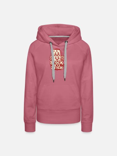 Stöck Wys Stich – Schellen-Ass Retro - Frauen Premium Bio Hoodie - Malve