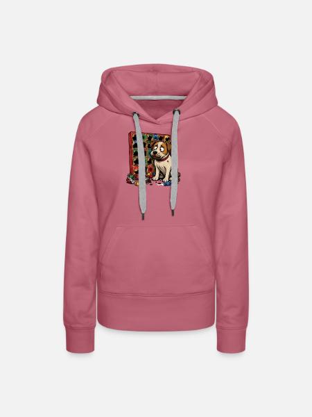 Hund Adventskalender Schokolade Comic T-Shirt - Frauen Premium Bio Hoodie - Malve