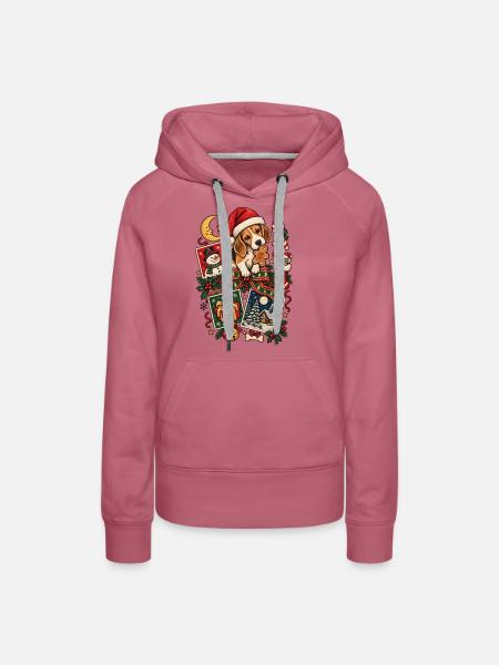 Weihnachts-Beagle-Welpendesign – Festlicher Hund - Frauen Premium Bio Hoodie - Malve