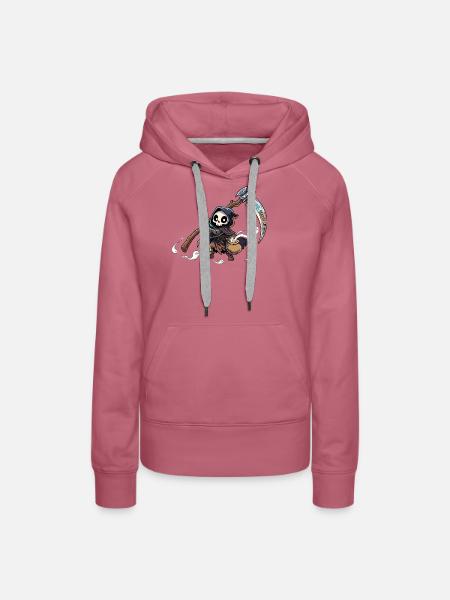 Süßer kleiner Seelenschnitter mit Geistern - Frauen Premium Bio Hoodie - Malve