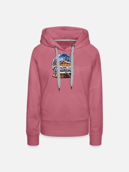 Winterzeit Schneekugel - Frauen Premium Bio Hoodie - Malve