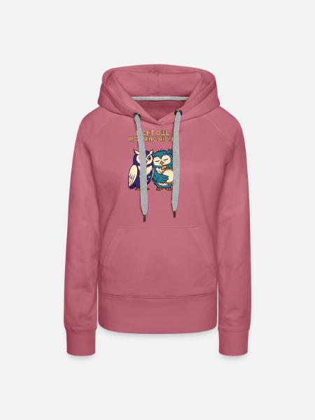 Nachteule Morgenopfer Lustige Eule - Frauen Premium Bio Hoodie - Malve