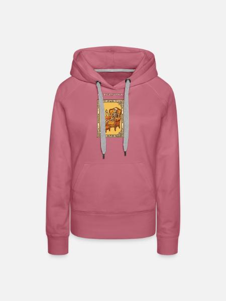 Das lustige Tarot-Skelett des Aufschiebers - Frauen Premium Bio Hoodie - Malve